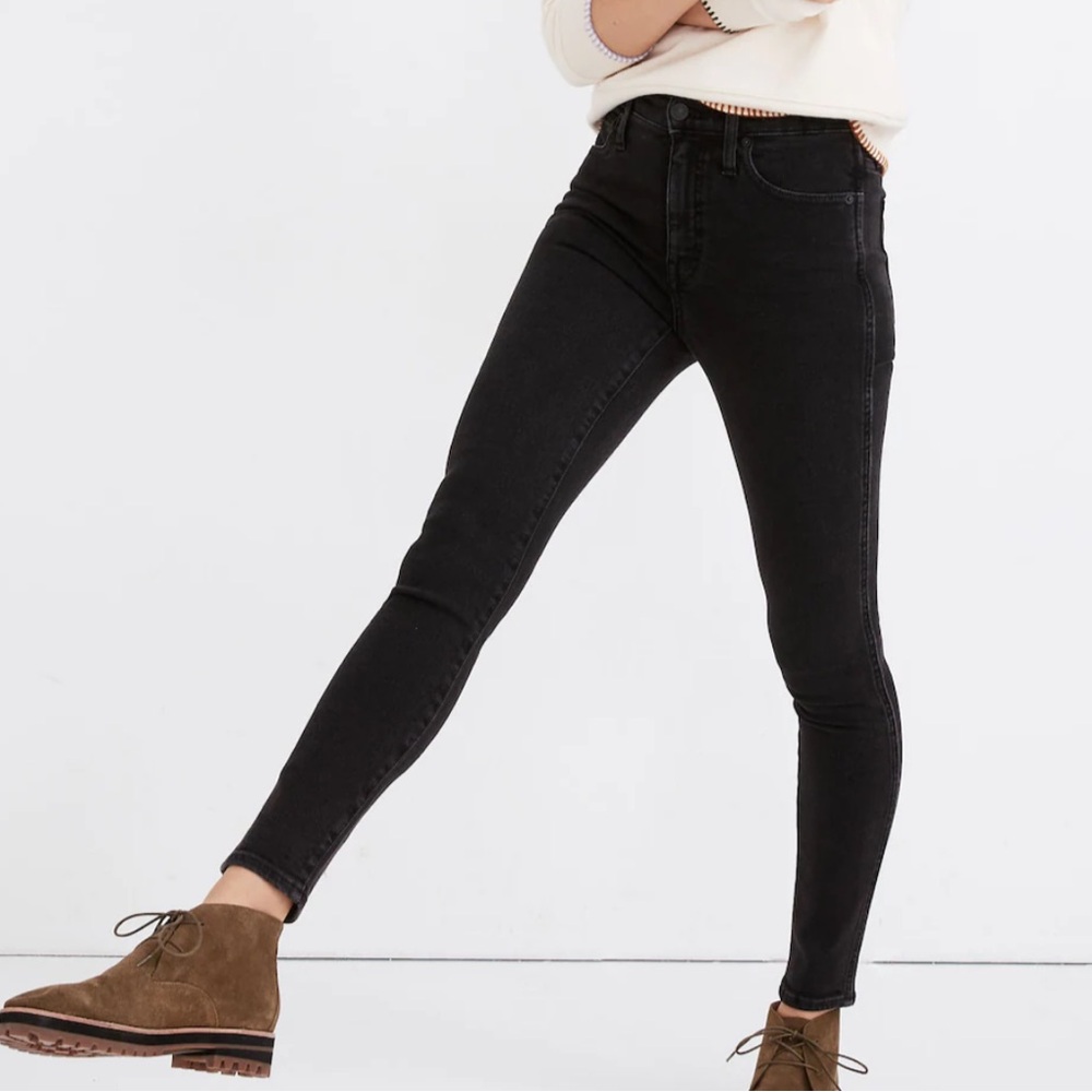 MADEWELL 10 Inch High Rise Skinny Jeans Black Starkey Mint 28P